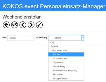 Wochendienstplan-Filter